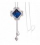 Merdia Long Chain Necklace for Women Rhombus Pendant with Sparkly Glass-20"-42G - CE182I9DDO4