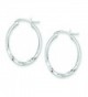 Sterling Silver Twisted Oval Hoop Earrings - CJ118B8LVAH