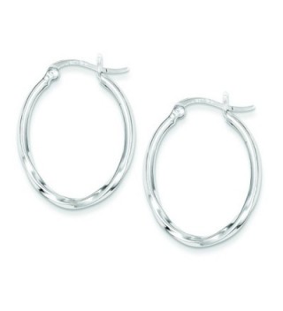 Sterling Silver Twisted Oval Hoop Earrings - CJ118B8LVAH