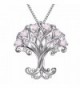 Sterling Silver Zirconia Pendant Necklace - Pink - CM184DE03R6
