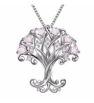 Sterling Silver Zirconia Pendant Necklace - Pink - CM184DE03R6