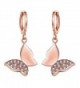 Lynlon Rose Gold-Plated Cubic Zirconia Butterfly Drop Dangle Earrings - CI180M8C0EZ