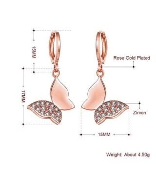 Lynlon Gold Plated Zirconia Butterfly Earrings in Women's Drop & Dangle Earrings