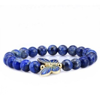 Simulated Lapis Sterling Cloisonne Butterfly Bracelet