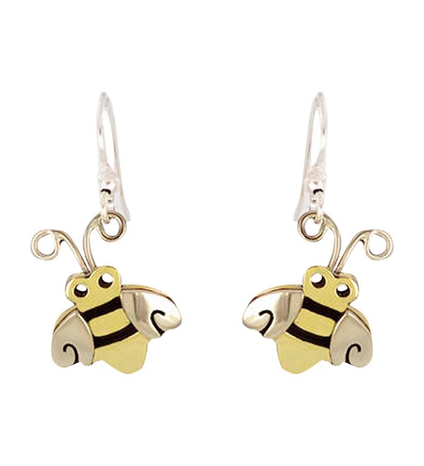 Honey Bee or Bumble Bee Dangle Earrings in Mixed Metals - CN12D7IKK3Z