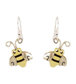 Honey Bee or Bumble Bee Dangle Earrings in Mixed Metals - CN12D7IKK3Z