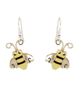 Honey Bee or Bumble Bee Dangle Earrings in Mixed Metals - CN12D7IKK3Z