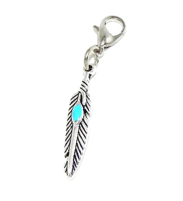 Pro Jewelry Dangling "Tribal Feather" Clip-on Bead for Charm Bracelet 00241 - CY11O086U45
