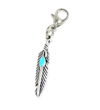 Pro Jewelry Dangling "Tribal Feather" Clip-on Bead for Charm Bracelet 00241 - CY11O086U45