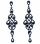 Janefashions Drops Austrian Crystal Rhinestone Chandelier Dangle Earrings Bridal E2088 Navy Blue - C9120TGO7MD
