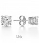 J.Fée Hypoallergenic 925 Sterling Silver 4A Cubic Zirconia Brilliant Cut Simulated Diamond Stud Earrings - Clear - CN187IEK42E