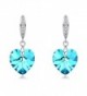 FANSING Drop Dangle Chandelier Earrings for Womens Heart Crystal - Blue - C912N1T2NHC
