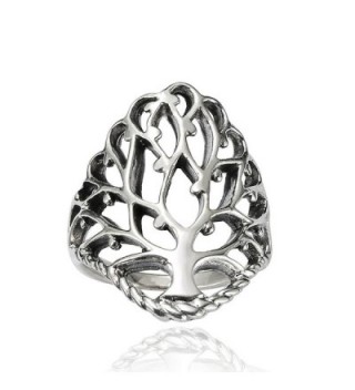 925 Sterling Silver 26 mm Detailed Large Celtic Tree of Life Band Ring - Nickel Free - CJ11B8DS6JR