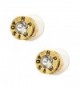 Southlife - Lizzy J's Handcrafted Designer Gold Plated Bullet Shell Stud Earrings with Clear Crystal - CW11H9P2RBV