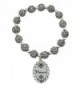 Memaw Black Diamond Gray Jeweled Beads Crystal Stretch Bracelet Jewelry Gift - CQ12CAFI59V