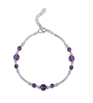 Sterling Silver Amethyst Segment Bracelet