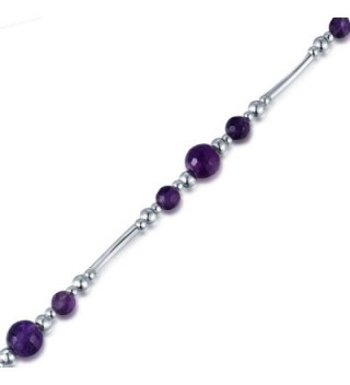 Sterling Silver Amethyst Segment Bracelet in Women's Strand Bracelets