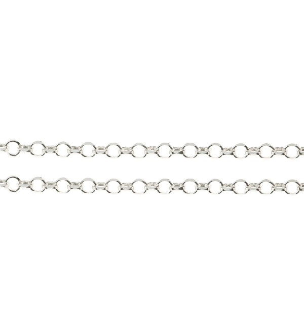 12 inches .925 Sterling Silver Rolo Cable Footage Chain / Findings / Bright - C9119TPU5FJ