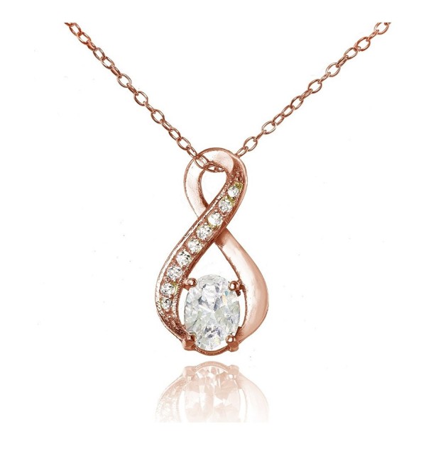 Sterling Silver Cubic Zirconia Infinity Drop Necklace - CQ1846LNACR