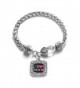 Math Nerd Mathematician Classic Silver Plated Square Crystal Charm Bracelet - CY11LBGK9UZ