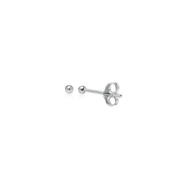 Sterling Silver Ball Stud Earrings- Round Bead Earrings- Sizes 2mm- 10mm- 12mm Set - Nine2Five - One Pair-2mm - CZ12MFKT3MZ