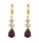YAZILIND Women Luxury 18K Gold Plated Tear Drop Austrian Crystal Hoop Dangle Drop Earrings Gift Ideas - Red - C912KUTAIGH