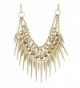 Feelontop Fashion Long Spike Statement Choker Collar Necklace with Jewelry Pouch - Gold - CC12HIFDBZH