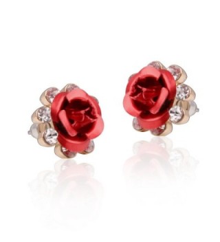 Carfeny Earrings Handcrafted Hypoallergenic Zirconia - Red - CL182IOGK4U