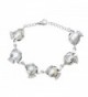 Silver Tone Alloy Bracelet-Freshwater Cultured Pearl Beaded Bangle - CT12K3QFABP