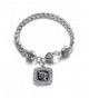 Virgo Zodiac Classic Silver Plated Square Crystal Charm Bracelet - CS11U7NZSBN