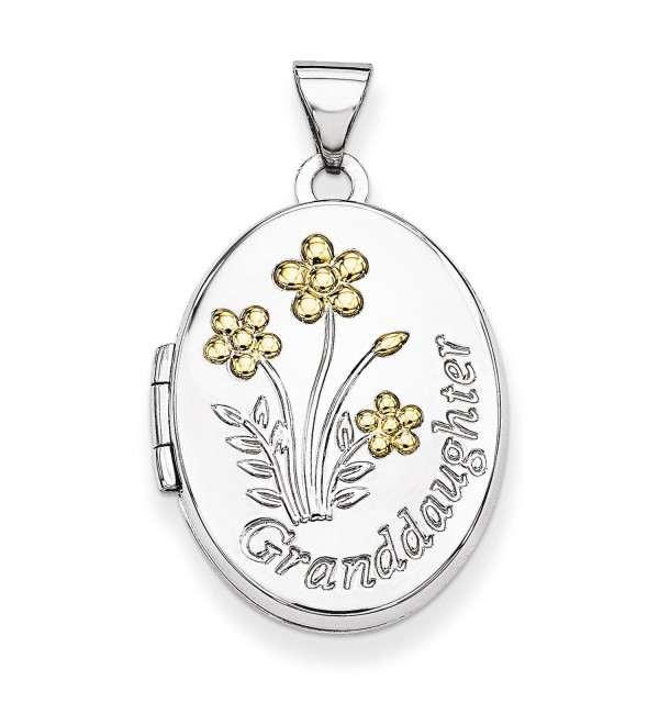 Sterling Silver with Gold-plate 21mm Oval Granddaughter Locket - CY11R6UD3L7