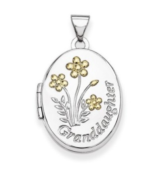 Sterling Silver with Gold-plate 21mm Oval Granddaughter Locket - CY11R6UD3L7