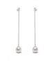 YAMULA Korean Fashionable Tassel Drop Earrings with Pearl Silver Plated Drop Earrings - CU17YD87457