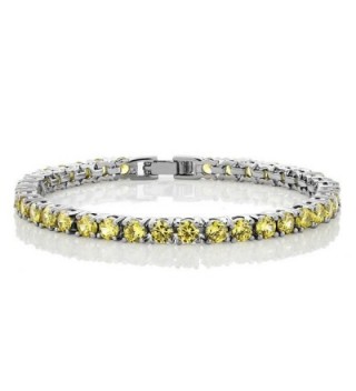 12.00 Ct Round Cut Canary Yellow Cubic Zirconias CZ 7" Tennis Bracelet 7 Inch - C311KCQXGCD