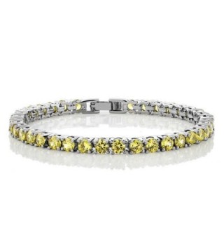 12.00 Ct Round Cut Canary Yellow Cubic Zirconias CZ 7" Tennis Bracelet 7 Inch - C311KCQXGCD