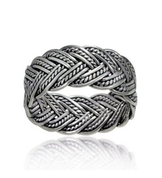 Oxidized Sterling Silver Braided Antique in Women's Statement Rings