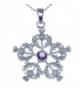 Sterling Silver Amethyst Thistles Pendant - Scottish Necklace with 18" Chain - CH12N60OT0T