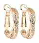 FC Rose Gold Plated Cubic Zirconia Crystal Cross Hoop Dangle Pierced Earrings - CG11DZLWU1P