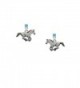 Delight Running Horse - Hot Blue Crystal Post Earrings - CO11KEORHUP