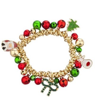 Lux Accessories Christmas X-Mas Holiday Jingle Bells Charm Bracelet - Silver - C312LO54YT9
