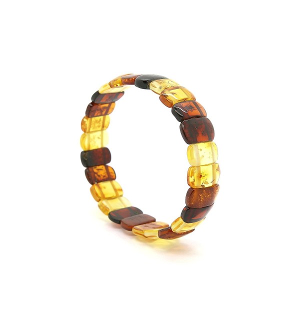 Genuine Natural Baltic Amber Stretch Bracelet For Women - Multicolored - C911UOEF70H