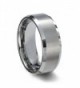 SJ Fashion Men's 8mm Tungsten Carbide Beveled Edge Satin Finish Wedding Rings 7-16 - C312K0LV2W5