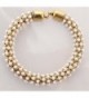 Zephyrr Adjustable Golden Pearls Bracelet in Women's Strand Bracelets