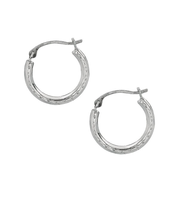 JewelStop 10K White Gold Tubular Hoop Round Hoop Fancy Earrings - CL128EW83GF