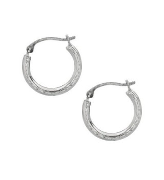 JewelStop 10K White Gold Tubular Hoop Round Hoop Fancy Earrings - CL128EW83GF