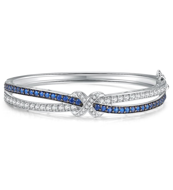 Caperci Zirconia Created Sapphire Bracelet - Created Blue Sapphire - C612MYSYOMW