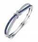 Caperci Zirconia Created Sapphire Bracelet