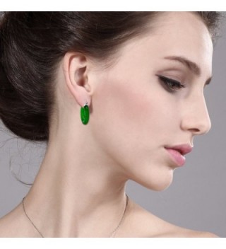 Vibrant Green Sterling Silver Earrings in Women's Hoop Earrings