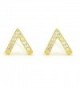 Minialist Micropave V Stud Earrings Plated in 14K Rose Gold / Yellow Gold - C412NZUY7BU