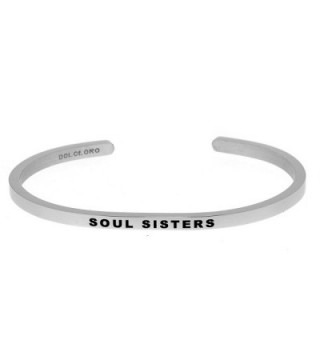 Mantra Phrase: SOUL SISTERS - 316L Surgical Steel Cuff Band - CO12N342BP7